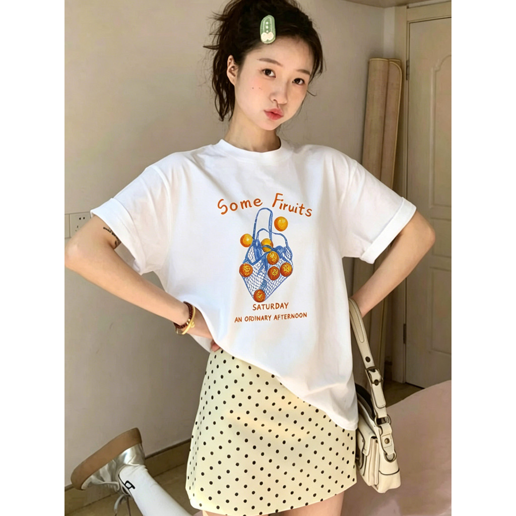 SUXI Áo thun ngắn tay hoạt hình dễ thương mùa hè mới dành cho nữ 260514