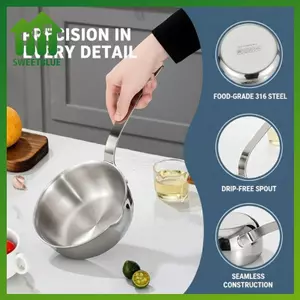 SWEET 304 Nồi sữa Mini bằng thép không gỉ Chảo chiên trứng Nonsti Chảo để bếp Gas cảm ứng Nấu ăn n