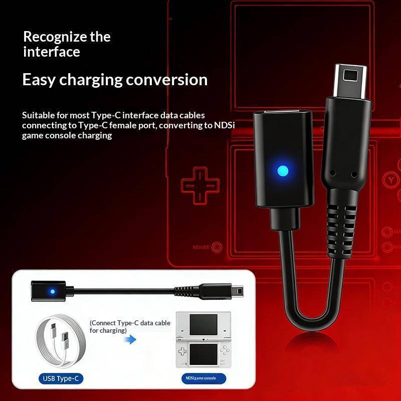 Cáp sạc JINHF Type C cho 3DS 3DSLL 3DSXL Dây đồng bộ dữ liệu chống nhiễu mạnh mẽ cho bộ điều khiển bảng điều khiển HOT