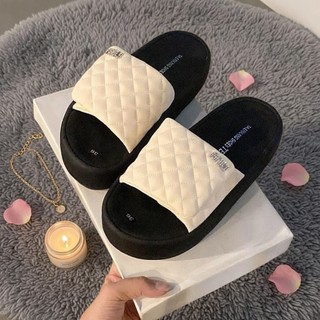 Dép Nữ IGU quai xé dán thêu chỉ cao 5cm da mềm êm nhẹ chân mũi tròn chuẩn size