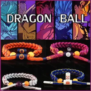 YT4 DRAGON BALL Vòng tay Anime Dệt Vòng tay Son Goku Vegeta Frieza Buu Cell Món quà trang sức