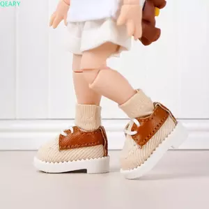 QEARY 1 Đôi Giày Búp Bê Obitsu 11, Vải Da 1 / 12 Giày Búp Bê Bjd, Trang Điểm GSC Mini High Street Thời Trang 1 / 12 Bjd Giày Thường Ngày Obitsu11
