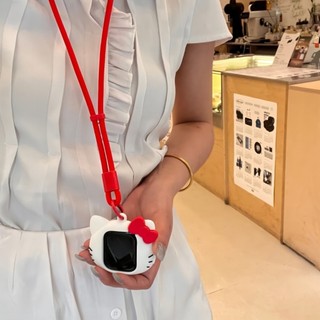 Ốp Bảo Vệ Silicon Hello Kitty Thích Hợp Cho iwatch S11 10 9 8 7 ULTRA 6 5 4 SE 3 2 1 Kích Thước 38mm 40mm41mm42mm44mm45mm46mm49mm