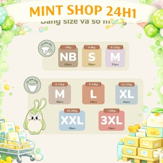 (COMBO THÙNG 3 BỊCH) 3 Bịch Tã/bỉm Uala Rogo sợi tre mềm mại, thấm hút đủ size cho bé- CHUYÊN GIA BÁN BỈM
