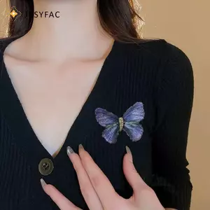 JCSYFAC Chuyển Đổi Bướm Ngực Hoa Vintage Thổ Cẩm Dành Cho Nữ Unisex Tinh Tế Quần Áo Túi Phụ Kiện Chân Trang Sức Mới
