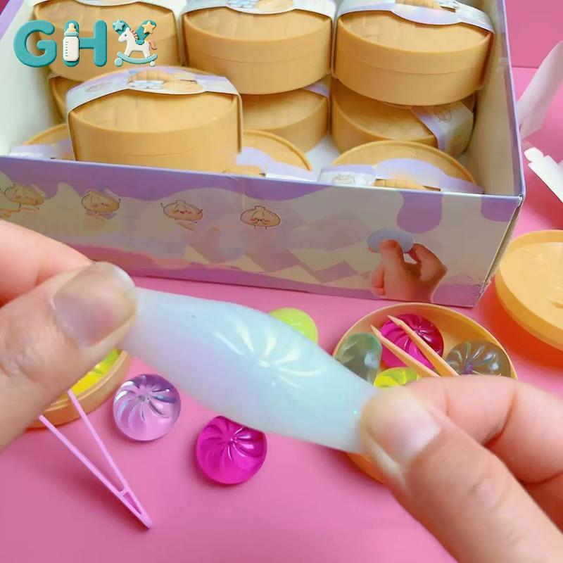 Bộ đồ chơi bánh bao Mini GHX có hộp hấp mềm Squishy 6 chiếc Giảm căng thẳng vui nhộn Cảm giác chơi VN