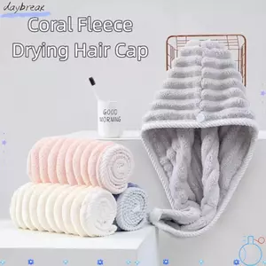 Mũ tóc khô DAYBRAKE, Khăn trùm đầu tắm dày bằng lông cừu san hô, Sấy nhanh Siêu thấm mềm mại Mũ sấy nhanh cho bé gái Phụ nữ