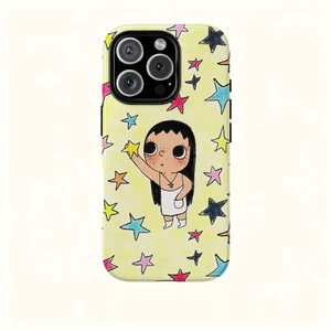 Phim hoạt hình hoạt hình Star Girl Thích hợp cho iPhone 17ProMax 16Pro 15 11 12 13 14 xs XR 17Air Vỏ bảo vệ hai lớp chống sốc Vỏ điện thoại AV70