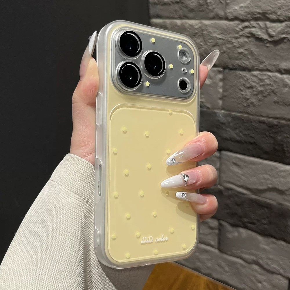 Ốp Điện Thoại Acrylic Mờ Điểm Sóng Nhiều Màu Sắc 2 Trong 1 Cho iPhone 17 Pro Max 16 15 14 Vỏ Bảo Vệ Chống Sốc