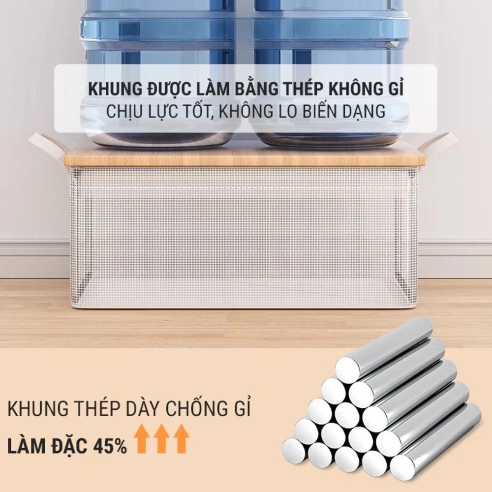 Hộp Đựng Quần Áo Gấp Gọn HomeMate, Hộp Vải Lưới PVC Trong Suốt Khung Thép Sắp Xếp Nhà Cửa Gọn Gàng