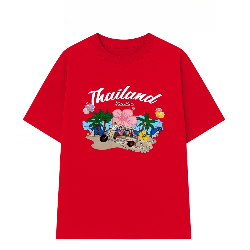 （Giao hàng 24h）Angela Áo Thun Việt Nam Du Lịch THÁI LAN 2025 In Chữ Hình Nam Nữ Unisex Cổ Tròn Hot Trend Local Brand