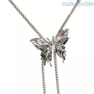 Unstop * Vòng Cổ Bướm Thời Trang Quà Tặng Cho Bé Gái Nữ Bạc Bướm Dây Rút Vòng Cổ Choker Trang Sức Quà Tặng Cho