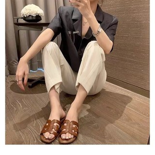 SAM Phong Cách Mới Đế Bằng h Mỏng Hơn Nhìn Bên Ngoài Mặc Đi Biển Nữ Mùa Hè Mặc Ngoài Du Lịch Kỳ Nghỉ Dép Lật