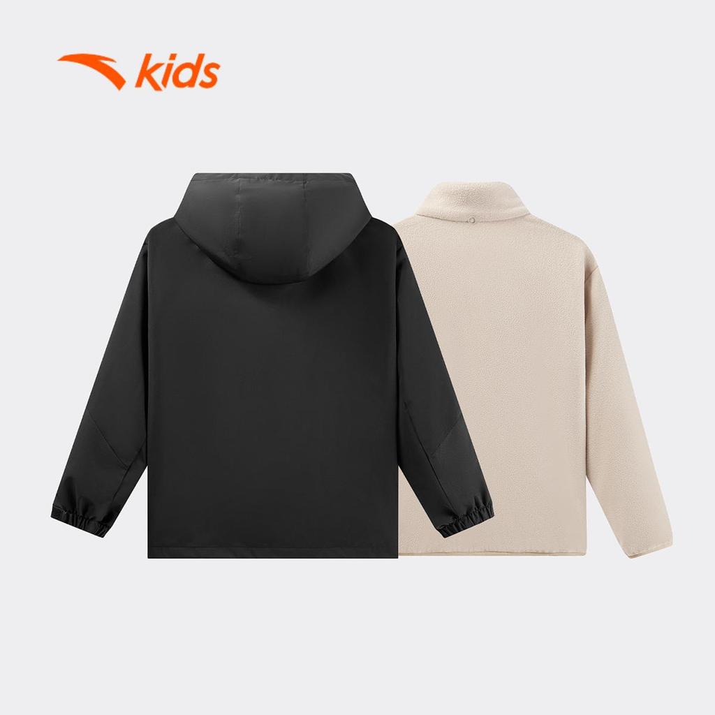 ANTA Kids Bộ Áo Khoác Hai Lớp Chống Thấm Nước Cho Bé Super Outdoor 352546614U. Dày Ấm, Có Mũ, Form Rộng Mùa Thu Đông