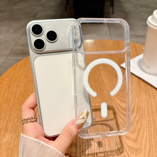 Ốp Lưng Trong Suốt Từ Tính Cho IPhone 17 Air 16 15 14 13 12 11 Pro Max Mini X XS XR 7 8 Plus SE2022 Vỏ Acrylic Cứng