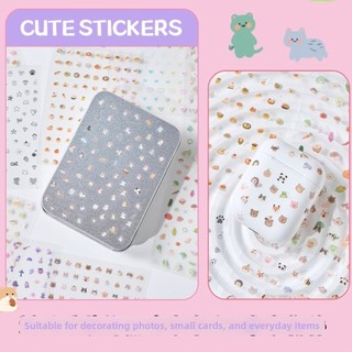 Nhãn dán nhật ký THFENG, Sách dán móng tay Mini hoạt hình, Nhãn dán cốc mềm tự dính dập nổi dễ thương Trẻ em