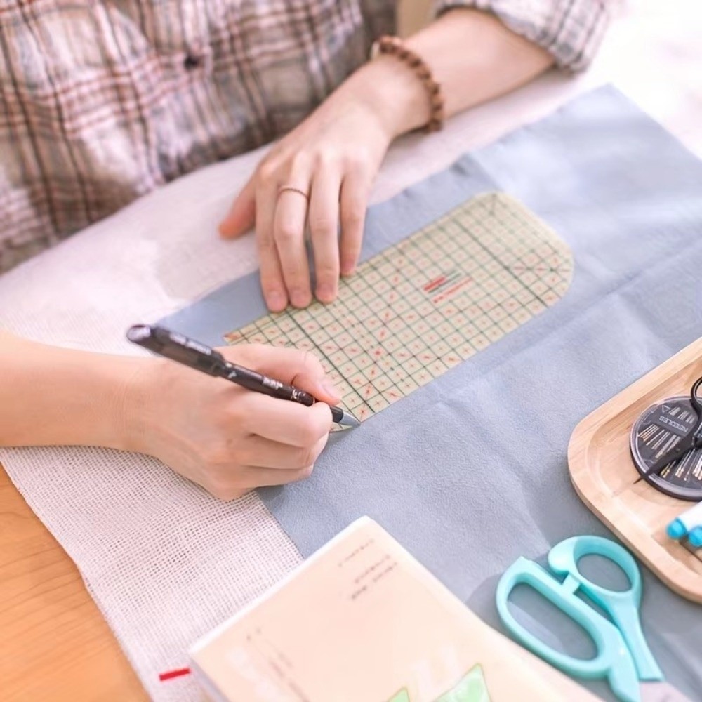 SMILE 1 / 2 Cái Thước Quilting, Dụng cụ đo lường làm quần áo Thước ủi nóng, Đồ may vá Handmade Nhựa DIY Vải Thước Chắp vá Thủ công