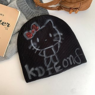 Mũ len dệt kim nữ thu đông ấm áp và thời trang kiểu turban giảm béo mặt