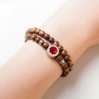 Vòng Tay Trầm Hương 54 Hạt mix Minh Nguyệt Hợp Mệnh Trầm Hương Yên Lộc