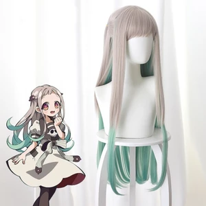 Nhà Vệ Sinh Ràng Buộc Hanako Kun Yashiro Nene Bạc Xám Micro Xoăn Chuyển Đổi Xanh Dài Tóc Cosplay Anime Tóc Giả