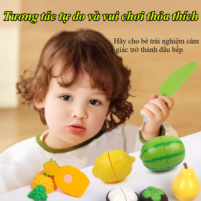 23/42PCS Bộ Đồ Chơi Cắt Hoa Quả, Rau Củ & Thực Phẩm Cho Bé, Đồ Chơi Nấu Ăn Nhà Bếp, Chất Liệu Nhựa ABS An Toàn