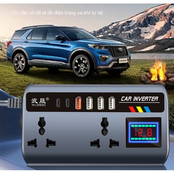 Biến tần đa năng ô tô -  lên , USB nhanh, Biến tần ô tô, Xe tải ô tô, 12V/24V, Bộ chuyển đổi sang 110V/220V