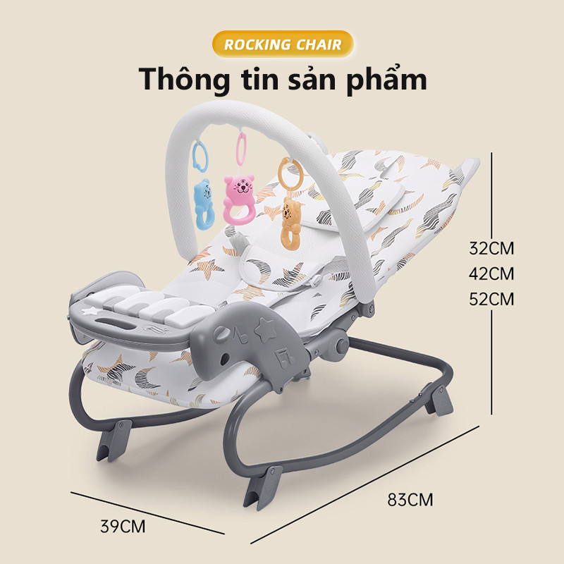 iiko Ghế Nằm Rung Cho Bé Đa Năng Cho Trẻ Sơ Sinh Ru Ngủ Tự Động