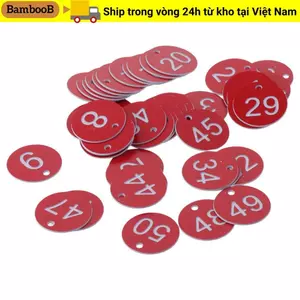BAMBOOB 50 CÁI Thẻ Số Nhựa, Số xếp hàng nhà hàng nhẹ Flimsy, Đen / Đỏ / Xanh Bền Mỏng
