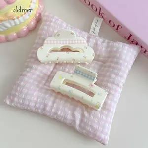 DELMER Acrylic Nơ Vuốt Tóc, Tam Giác Phong Cách Hàn Quốc Lưới Tóc Cua Kẹp, Mũ Thanh Lịch Phụ Kiện Tóc Vuông Hình Học Cá Mập Kẹp Hàng Ngày