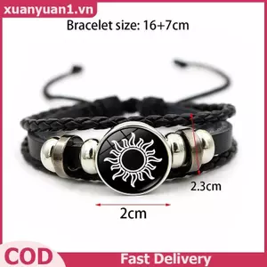 XUAN 2 Chiếc Dạ Quang Cặp Đôi Vòng Tay Mặt Trời Trăng Có Thể Điều Chỉnh Bla Bện Vòng Tay Tình Bạn Thời Trang Lãng Mạn Trang Sức Quà Tặng Sinh Nhật VN