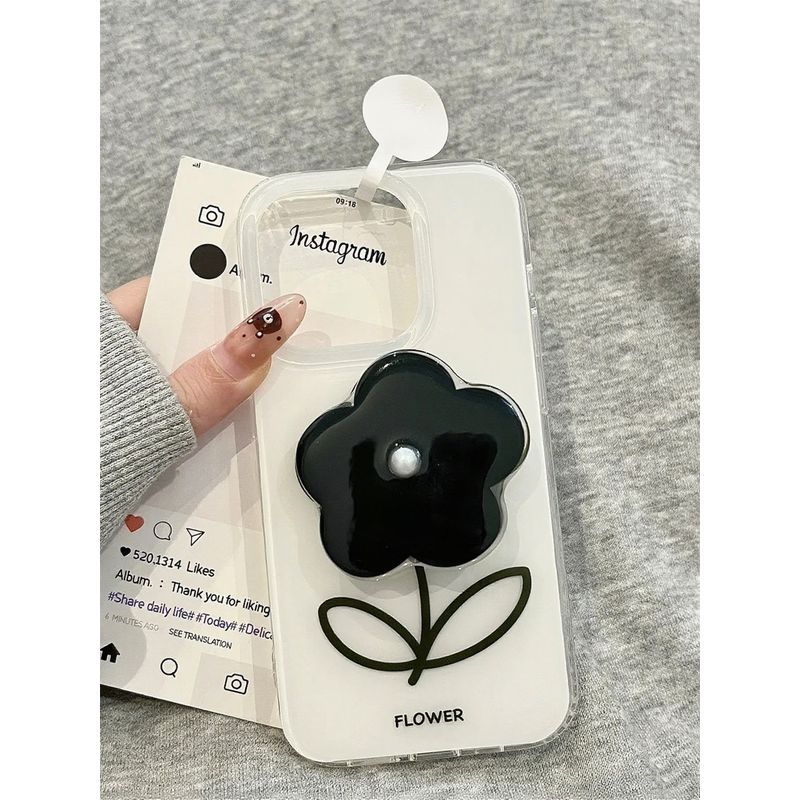 Phong Cách Hàn Quốc Đơn Giản Đơn Giản Dòng Note Hoa Đứng Thích Hợp Cho Apple 17Air Ốp Điện Thoại 16promax15 / 14 Mới 13