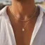 Unisex Gold Layered Star Tag Choker - Thiết kế dây chuyền đôi - Có thể điều chỉnh 51-60cm - Trang sức thời trang Hip-Hop dạo phố