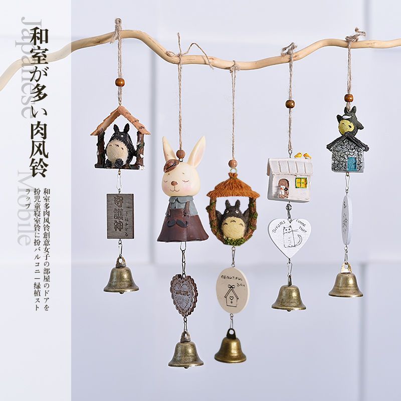 [Tỷ lệ khen ngợi 91%] Nhật Bản Hàng Xóm My Totoro Chuông Gió Mặt Dây Chuyền Sáng Tạo Cô Gái Phòng Ngủ Quà Tặng Sinh Nhật Tươi Mặt Dây Chuyền Chuông Cửa Gốm 30306
