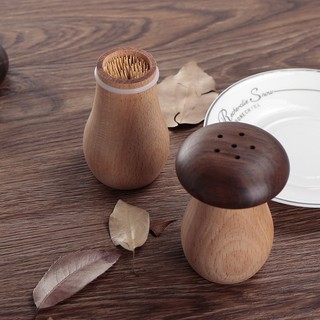 Hộp đựng tăm gỗ óc chó và sồi hình nấm mộc mạc tự nhiên Chất liệu gỗ،Chống bụi