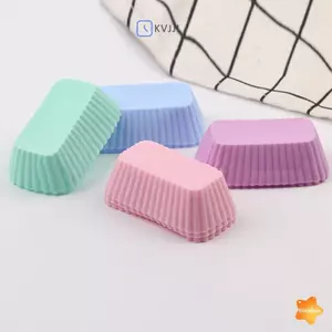 5 Khuôn Làm Bánh Silicon Hình Chữ Nhật Muffin Cốc Bánh Nướng Khuôn Nhà Bếp Bánh Ngọt Dụng Cụ Mới