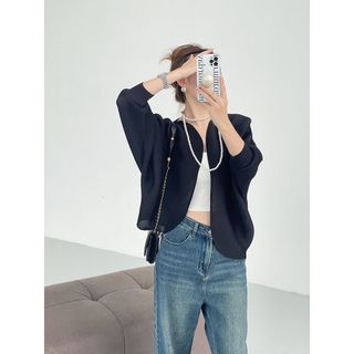 Miyake Thu Đông Phong Cách Mới Đơn Giản Rời Mỏng Hơn Nhìn Cardigan Xếp Ly Phù Hợp Với Tính Khí Áo Khoác Ngắn Thanh Lịch Nữ
