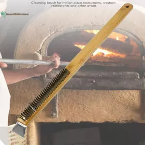 BeautifulHomeA Pizza Lò Nướng Bàn Chải Tay Cầm Bằng Gỗ Nướng Cạp Hộ Gia Đình Bàn Chải Làm Sạch Pizza Dụng Cụ Làm Sạch Lò Nướng VN