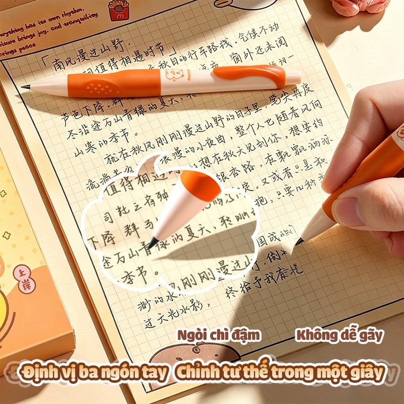 Bút Chì Bấm 2.0mm Capybara Định Vị Ngòi – Giúp Bé Cầm Bút Đúng Tư Thế, Viết Lâu Không Đau Mỏi Tay