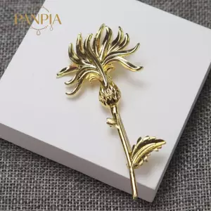 PNPIA- Vintage Cây Kế Hoa Thổ Cẩm Dành Cho Nữ Unisex 2 Màu Kim Loại Cỏ Cây Đảng Thổ Cẩm Chân Quà Tặng