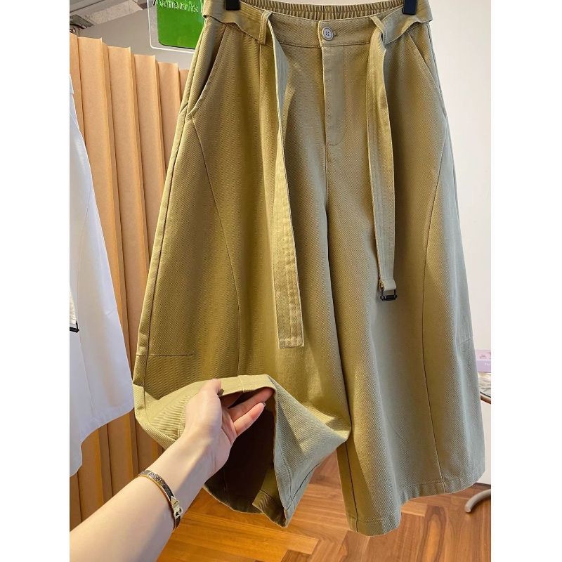 [Seckill trong thời gian có hạn] Quần crop ống rộng thông thường Châu Âu dành cho nữ 2026 Phong cách mới dáng rộng thường ngày phù hợp