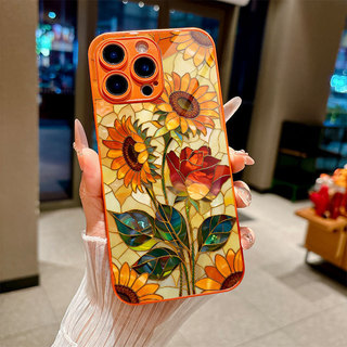 Hoa Hướng Dương Và Hoa Hồng Thích Hợp Cho iPhone 17 Air Glass Case 14 / 15Plus / 16promax Xingyu Cam Vỏ Bảo Vệ