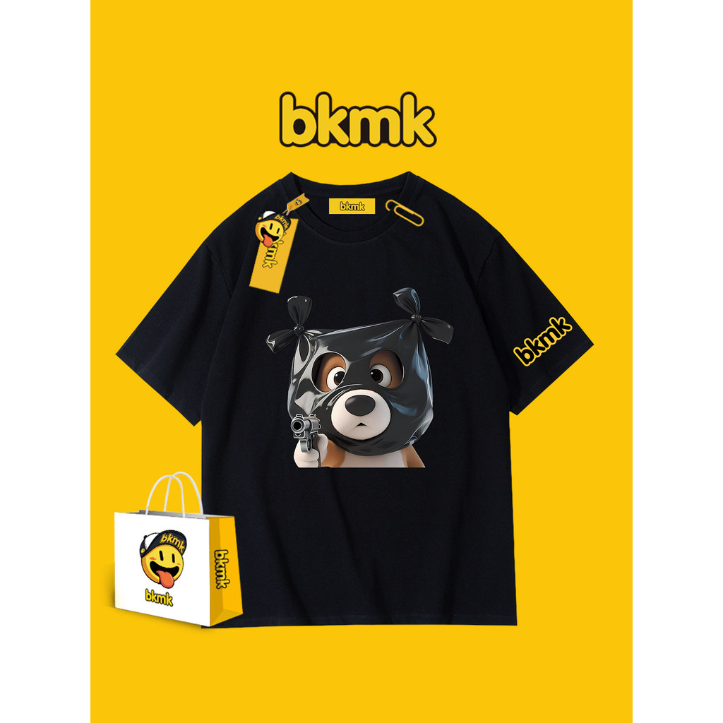 Bkmk Rời Tay Ngắn Cotton Kích Thước Lớn Niche Hợp Thời Trang Áo Thun Nam Top Chó In Hình Thiết Kế Sense Mùa Hè 0519