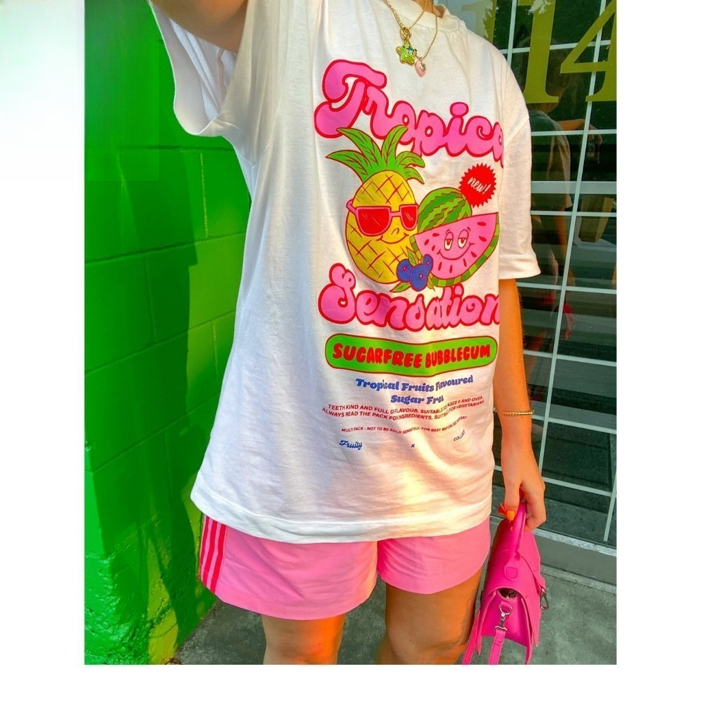 （Giao hàng 24h）Angela Áo thun nam nữ form rộng Hàn Quốc Họa tiết cá nhỏ thời trang 220GSM 100% Cotton Local Brand