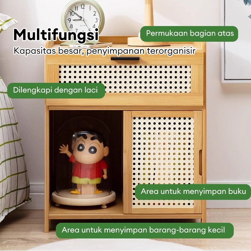 Tủ Đầu Giường Bằng Tre Thiết Kế Đơn Giản Hiện Đại Nội Thất Phòng Ngủ Cao Cấp