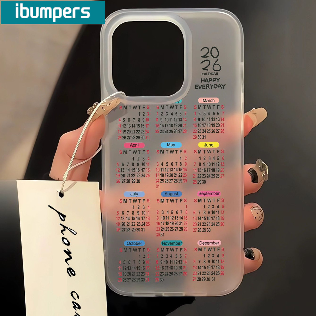 Ibumpers Ốp Điện Thoại Thanh Lịch Thẩm Mỹ 2026 Lịch Đơn Giản Trong Suốt Mờ Mềm Cao Cấp Vỏ Chống Sốc Cho iPhone 11 12 13 14 15 16 17 Pro Max IP 7 8 Plus Iphon X XS XR