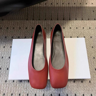 Phiên Bản Da Cừu ~ Hàng Phong Cách Vàng Vuông Ngón Chân Nông Miệng Bên Trong Tăng Chiều Cao Bà Giày Mary Jane Giày Đơn Nữ Đế Bằng Giày Nữ