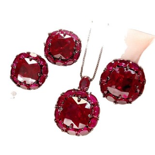 Đá chính nữ vuông corundum màu đen vàng đỏ, size 14*14-12*12
