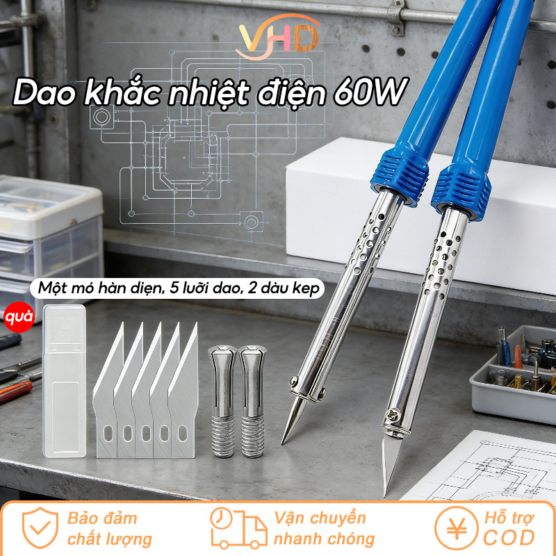 Mỏ Hàn Điêu Khắc 60W 220V - Máy Hàn Thiếc Cầm Tay Mini, Thiết Kế Chuyên Dụng Cho Hàn Linh Kiện Điện Tử