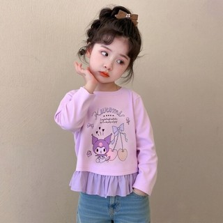 ÁO Sơ Mi DàI Tay Cho Bé GáI 2025, ChấT LiệU Cao CấP, In HìNh Kuromi Và Set Hè Cho Bé GáI