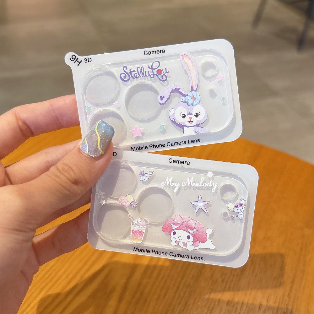 Dễ Thương Cat Pooh Stitch Điện Thoại Ống Kính Máy Ảnh Bảo Vệ Cho iPhone 17 Pro Max 17 Pro 17 Camera Kính Trong Suốt